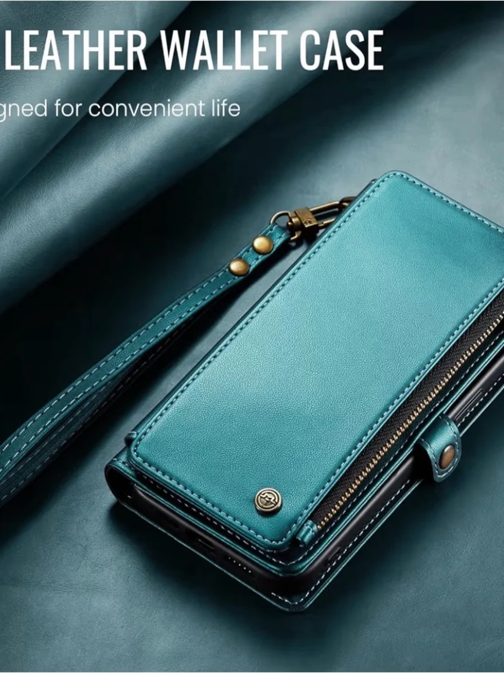 RFID Wallet iPhone 15 Case Card Holder Zipper Strap Defencase 📱✨ - Picture 7 of 16